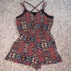 Colorful Patterned Strappy Romper